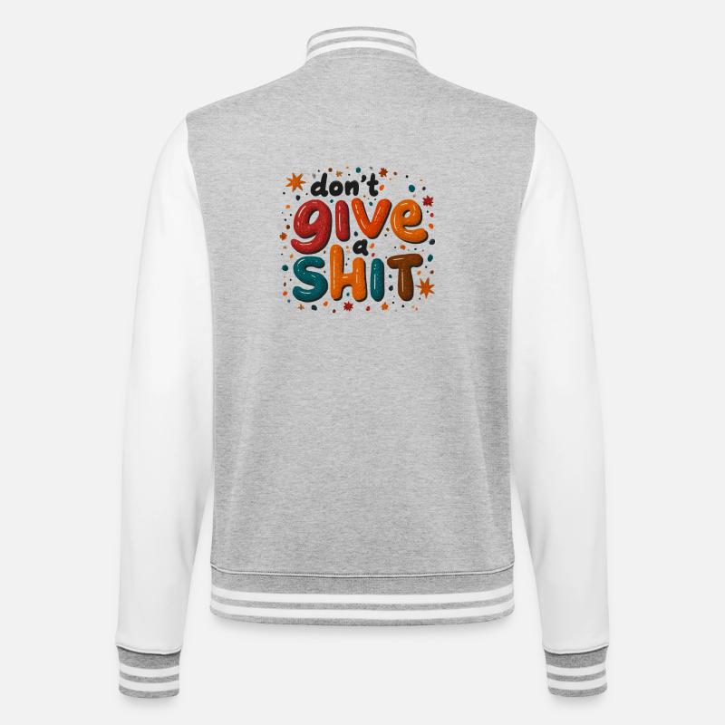 Gib niemals auf Farbexplosion - College-Sweatjacke - Grau meliert/Weiß