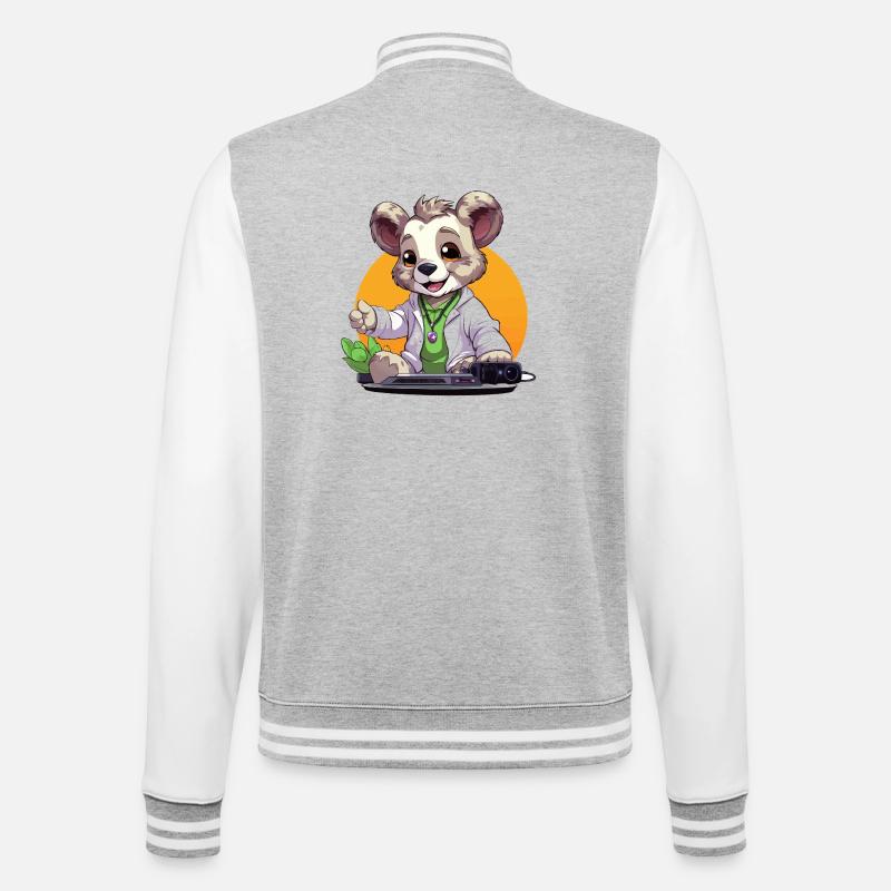 Tech-Koala Creator au look rétro - Veste Teddy - gris chiné / blanc