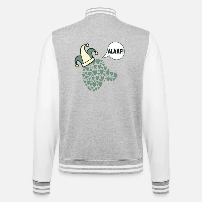 Karneval Alaaf Hunde Prinz - College-Sweatjacke - Grau meliert/Weiß