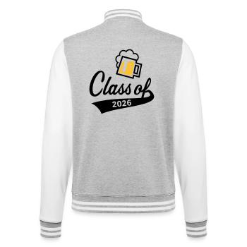 Promotion 2026 (Promotion diplômée / Bière / 2C POS) - Veste Teddy - gris chiné / blanc - Dos - Marisol (170cm)