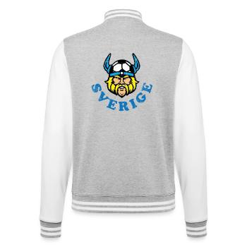 Sverige Schweden Fussball Vikinger - College-Sweatjacke - Grau meliert/Weiß - Hinten - Marisol (170cm)
