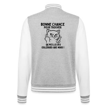 Bonne Chance Pour Trouver Les Meilleurs - Veste Teddy - gris chiné / blanc - Dos - Marisol (170cm)