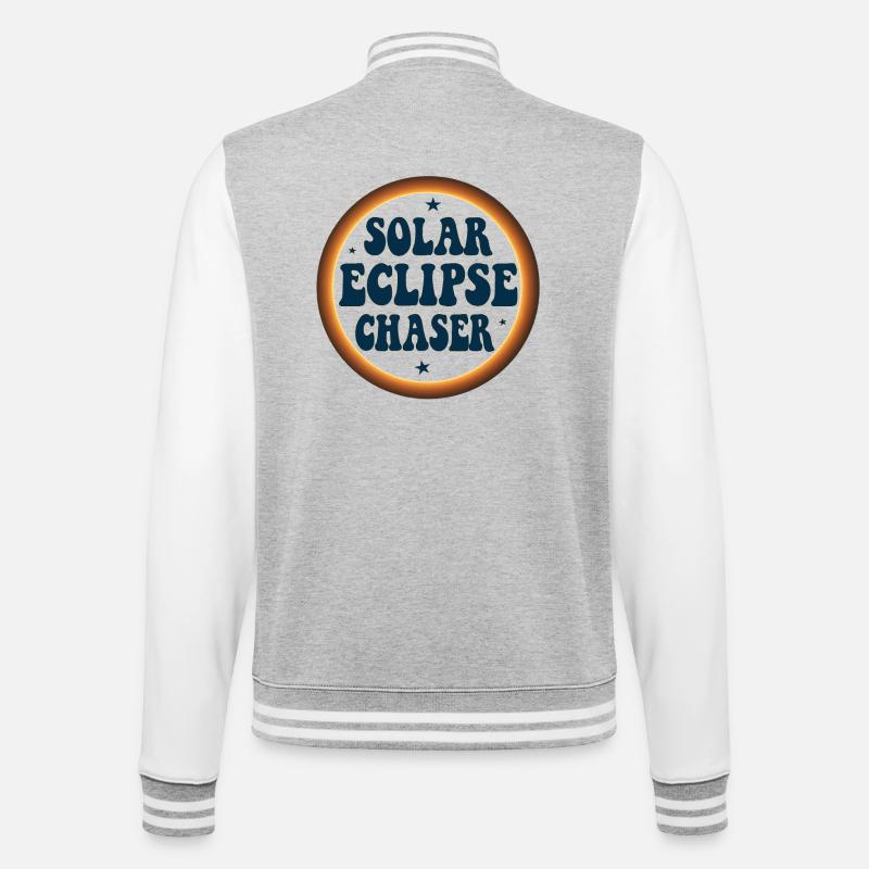 Solar eclipse chaser - College-Sweatjacke - Grau meliert/Weiß