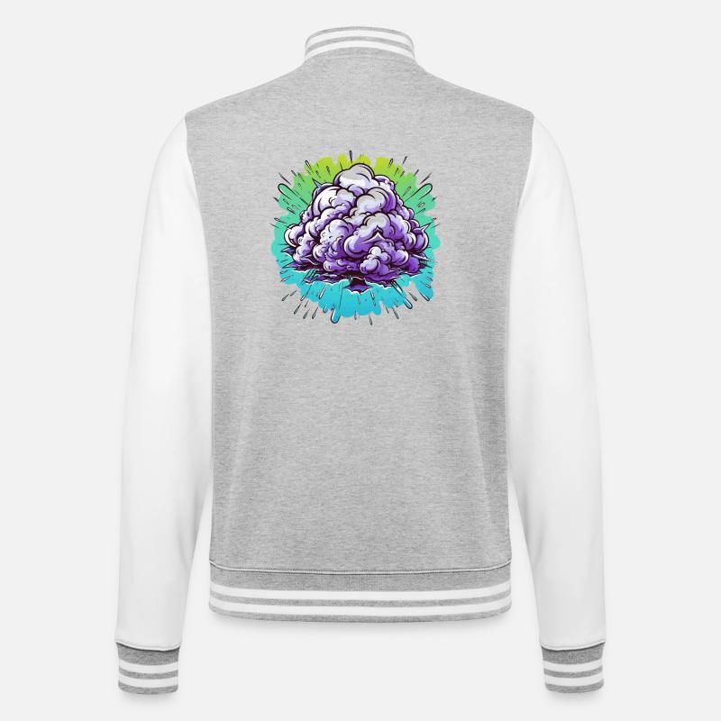 Purple Mist Ball Explosion - College Sweat Jacket - heather grey/white