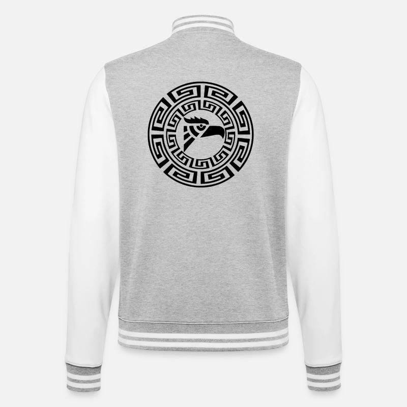 Black Eagle Emblem - College Sweat Jacket - heather grey/white