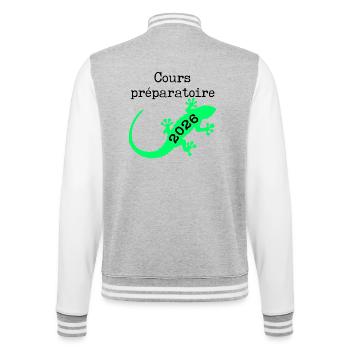 Cours Préparatoire 2026 École - Veste Teddy - gris chiné / blanc - Dos - Marisol (170cm)