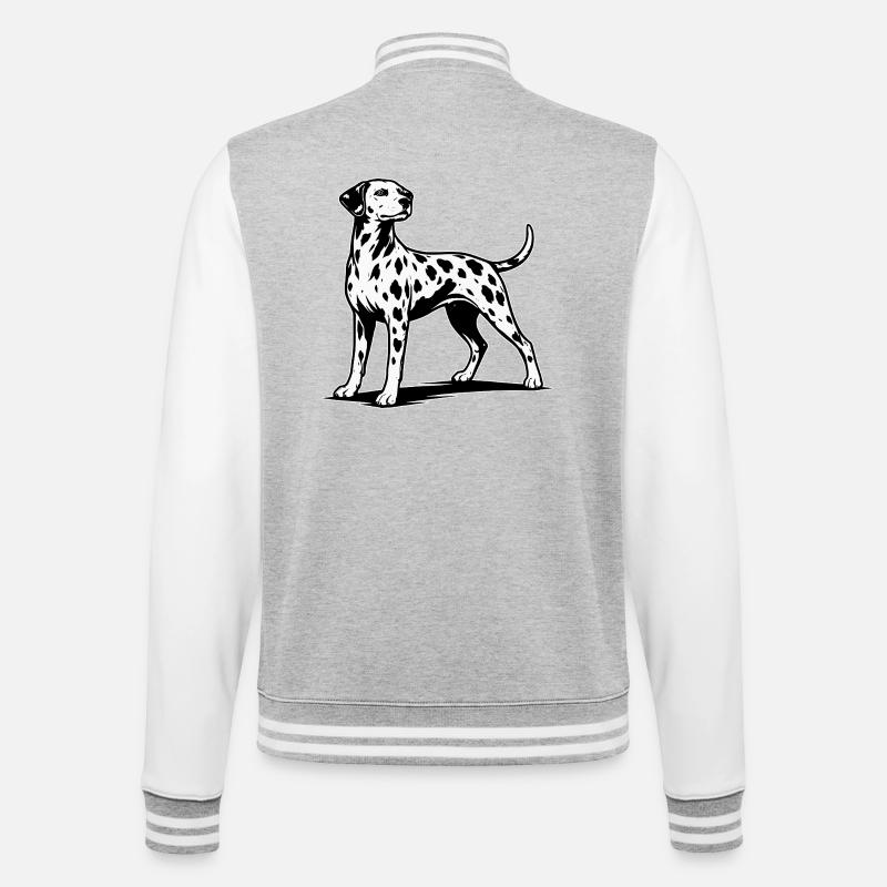 Silhouette dalmate noir et blanc - Veste Teddy - gris chiné / blanc