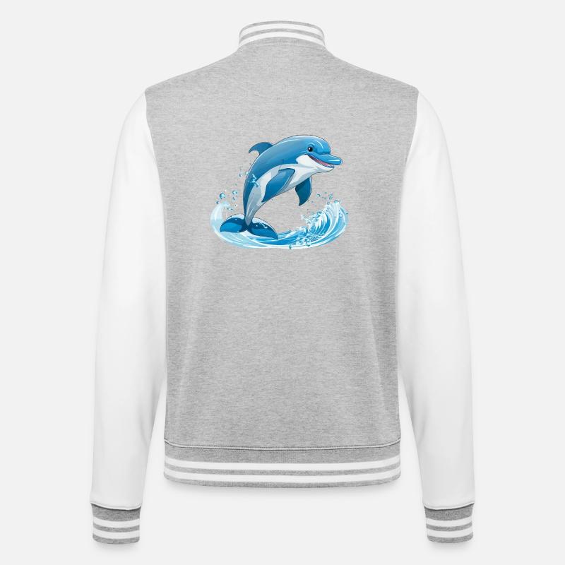 Illustration de l’hydroélectricité Dolphin - Veste Teddy - gris chiné / blanc
