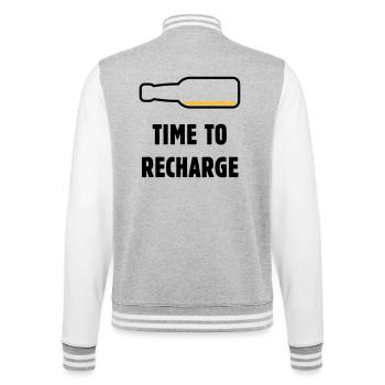 Temps de recharger (Bière / Bière / Pourriture 2C) - Veste Teddy - gris chiné / blanc - Dos - Marisol (170cm)