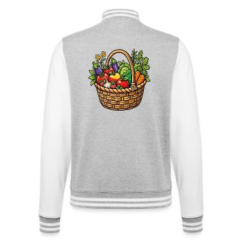 Panier légumes jardin potager bio - Veste Teddy - gris chiné / blanc - Dos - Marisol (170cm)