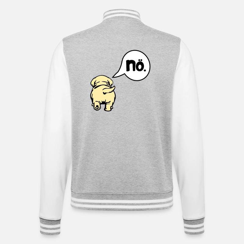 Hunde Absage - College-Sweatjacke - Grau meliert/Weiß