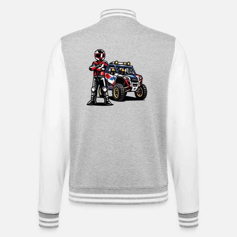 SSV Rallye Geländerennfahrer - College-Sweatjacke - Grau meliert/Weiß