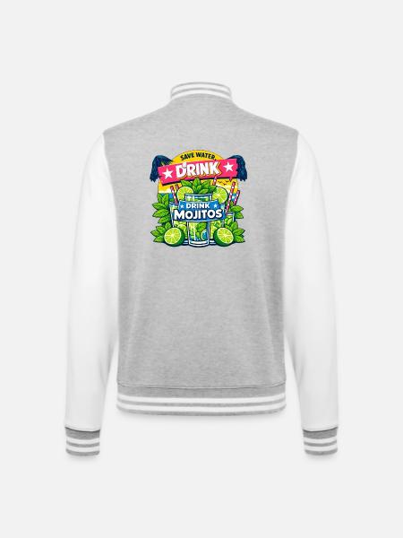 Save the water, drink Mojitos - College Sweat Jacket - heather grey/white
