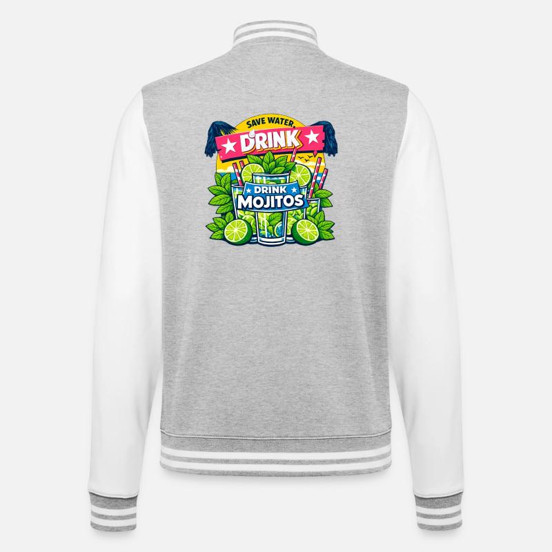 Sauvez l'eau, buvez Mojitos - Veste Teddy - gris chiné / blanc