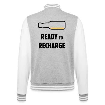 Ready To Recharge (Beer / Beer / POS 2C) - College Sweat Jacket - heather grey/white - Back - Marisol (170cm)