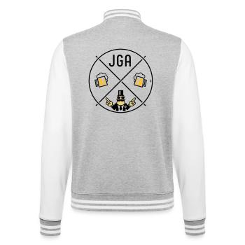 Bachelor Party Groom Hand Signal Beer Circle Symbol POS 3C - College Sweat Jacket - heather grey/white - Back - Marisol (170cm)