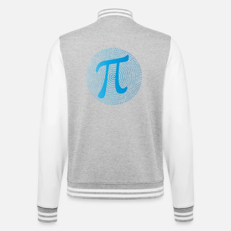 π (pi) in Data Spiral - College Sweat Jacket - heather grey/white