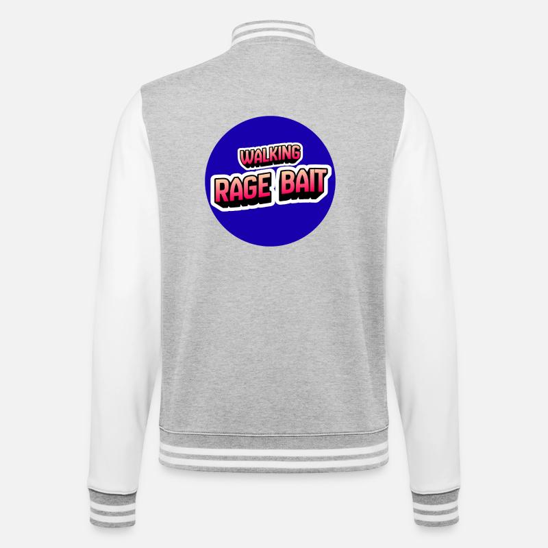 Walking Rage Bait - College Sweat Jacket - heather grey/white