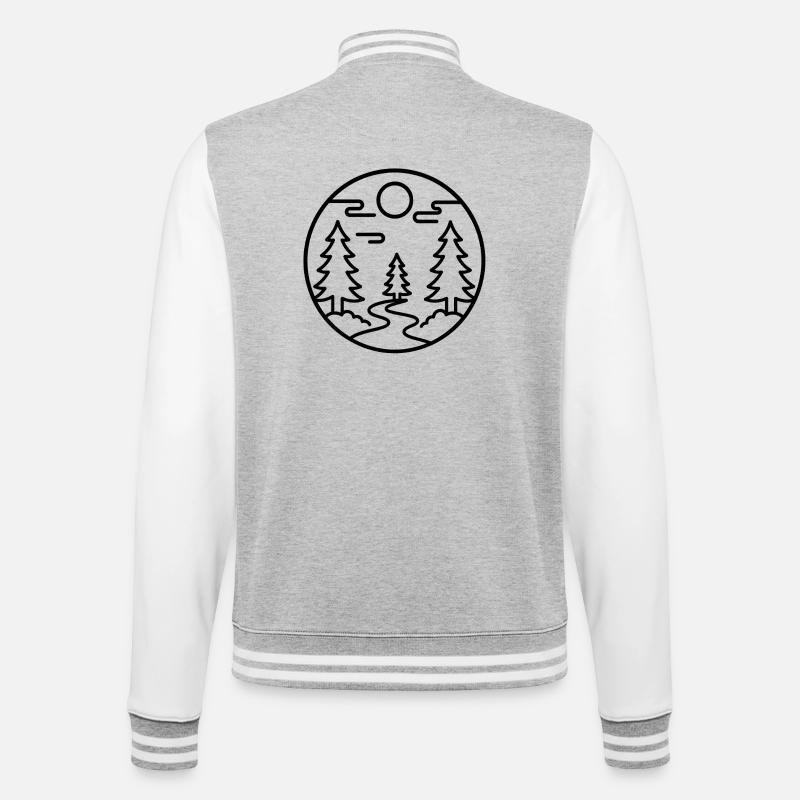 Moonforest Path Silhouette - College Sweat Jacket - heather grey/white
