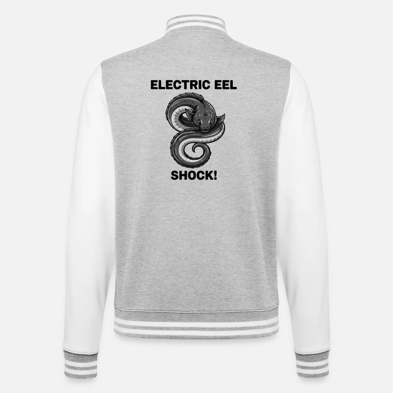 Elektrischer Aal-Schock-Aal - College-Sweatjacke - Grau meliert/WeiĂź