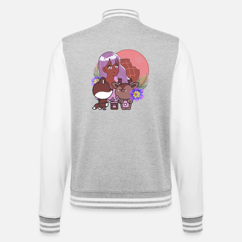 Kawaii Kitchen & Magical Prosthetic - College Sweat Jacket - heather grey/white