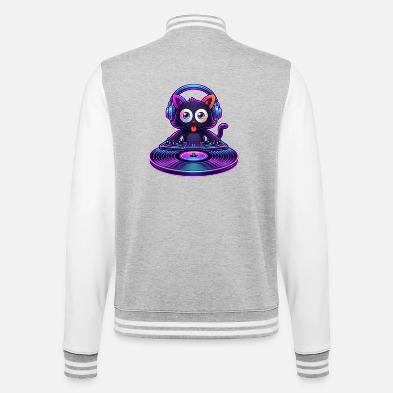 Gatalf blindtest - Veste Teddy - gris chiné / blanc