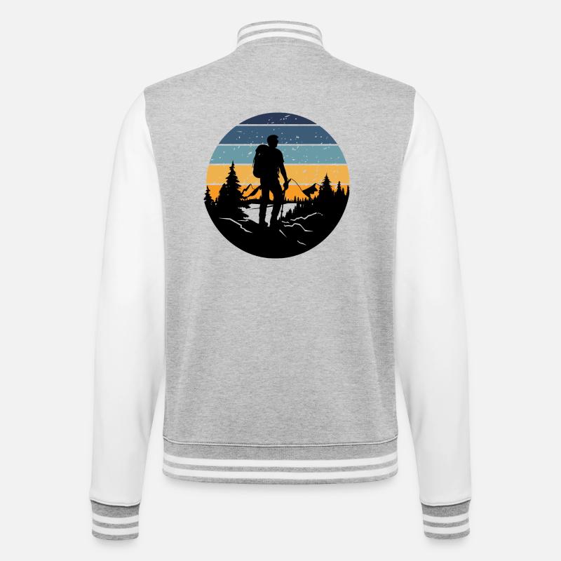 Retro Bedtime Hiker - College Sweat Jacket - heather grey/white