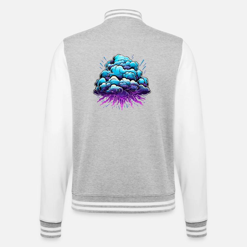 Blue Cloud Pop Explosion de néon - Veste Teddy - gris chiné / blanc