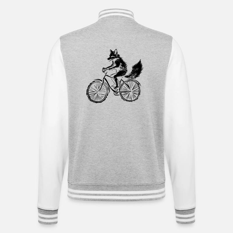 Funny Bicycle Fox - College Sweat Jacket - heather grey/white