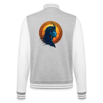 Ishtar Awakens – Sumerian Divine - College Sweat Jacket - heather grey/white - Back - Marisol (170cm)