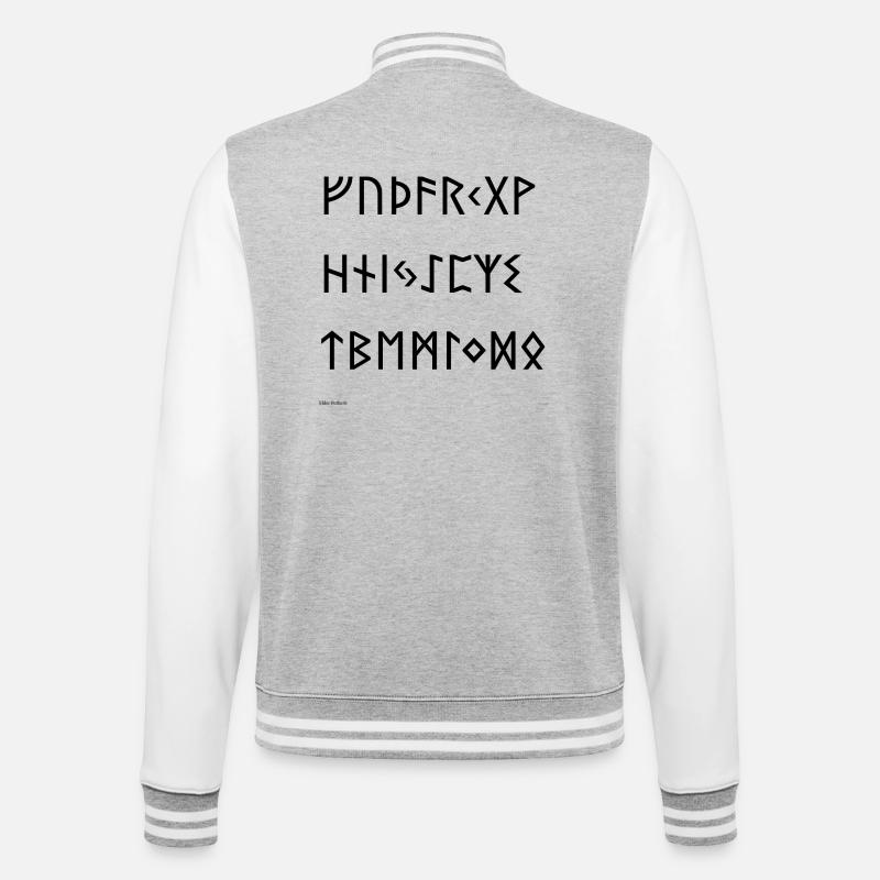 Elder Futhark (black) - College Sweat Jacket - heather grey/white