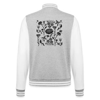 Pivoines pour toujours L Pivoines botaniques L noires - Veste Teddy - gris chiné / blanc - Dos - Marisol (170cm)