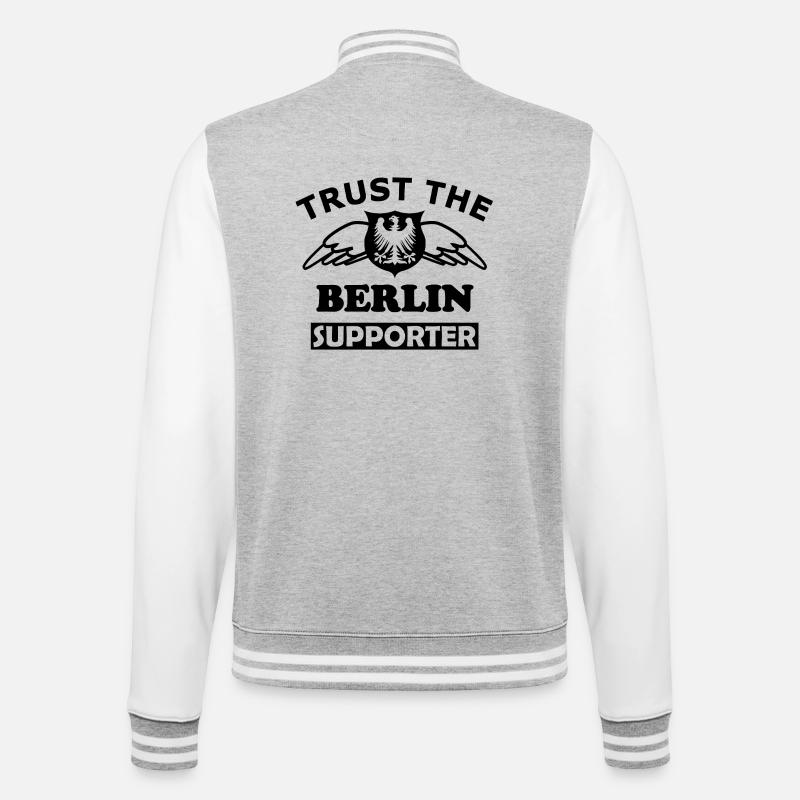 Berlin Text Design White - College Sweat Jacket - heather grey/white