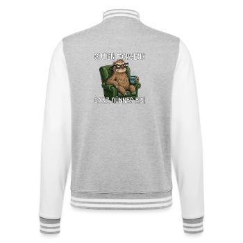Guten Morgen Ganz Dünnes Eis Faultier im Sessel - College-Sweatjacke - Grau meliert/Weiß - Hinten - Marisol (170cm)