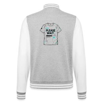 please wait Patience with a wink - College Sweat Jacket - heather grey/white - Back - Marisol (170cm)