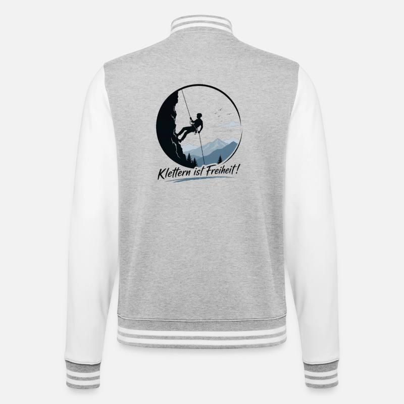 Klettern3 - College-Sweatjacke - Grau meliert/Weiß