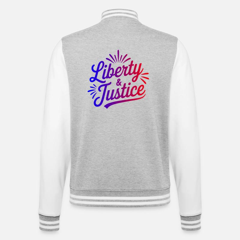 Liberté & Justice Imprimé - Veste Teddy - gris chiné / blanc