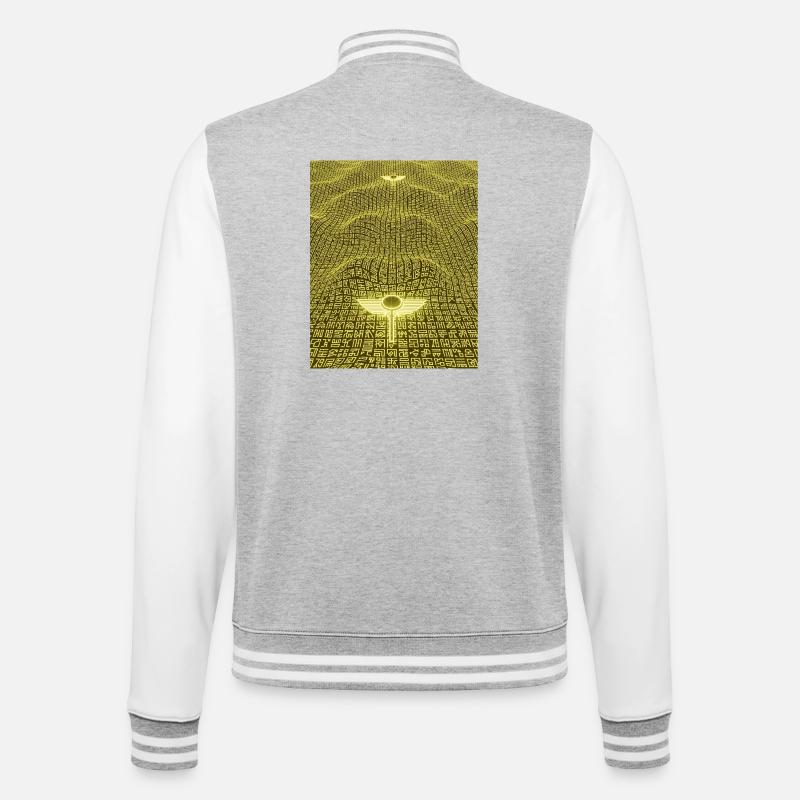 Ancient Golden Code Alien Artifact - College Sweat Jacket - heather grey/white