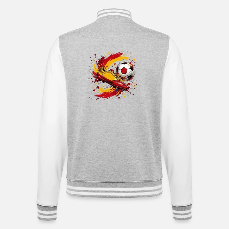 Équipe de football espagnole - Veste Teddy - gris chiné / blanc
