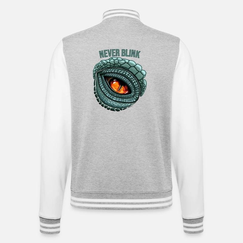 Primal Predator Eye - NEVER BLINK - College Sweat Jacket - heather grey/white