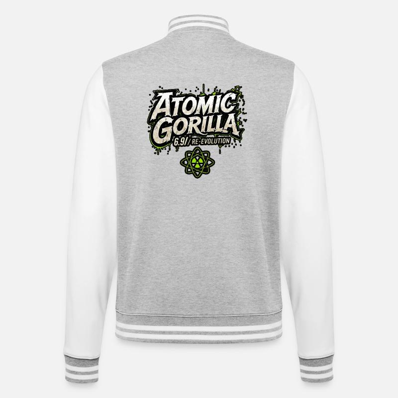 Atomic Gorilla Re-Evolution - College Sweat Jacket - heather grey/white