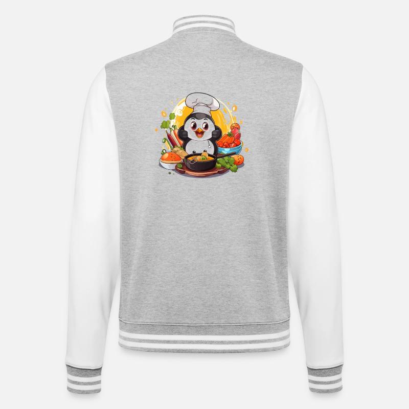 Kitchen Penguin Culinary Art - College Sweat Jacket - heather grey/white
