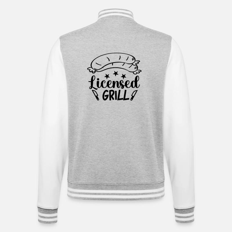 Licensed Grill Calligraphy - College Sweat Jacket - heather grey/white