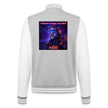 Zwischen Krieger Und Werk - College-Sweatjacke - Grau meliert/Weiß - Hinten - Marisol (170cm)
