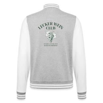 Lecker Wein Club Weinliebhaber Design Geschenk - College-Sweatjacke - Grau meliert/Weiß - Hinten - Marisol (170cm)