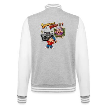 Boombox Chaos mit Oma - College-Sweatjacke - Grau meliert/Weiß - Hinten - Marisol (170cm)