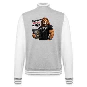 Lion Predator Kraft T-Shirt - Veste Teddy - gris chiné / blanc - Dos - Marisol (170cm)
