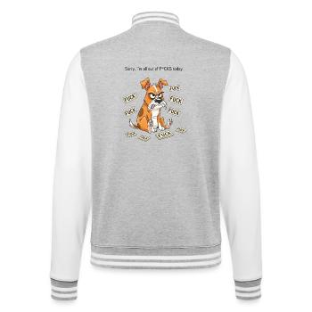 Tous les produits dérivés drôles de chiens en colère - Veste Teddy - gris chiné / blanc - Dos - Marisol (170cm)