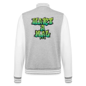 Wart A Mal – Funny Dialect Saying Design - College Sweat Jacket - heather grey/white - Back - Marisol (170cm)