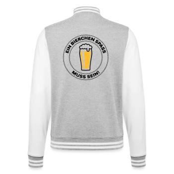 Ein Bierchen Spaß Muss Sein! (Bier Bierglas POS2C) - College-Sweatjacke - Grau meliert/Weiß - Hinten - Marisol (170cm)